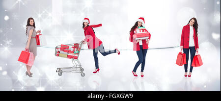 Zusammengesetztes Bild der verschiedenen eleganten Brünette Stockfoto