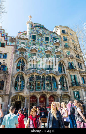 Casa Batllo am Passeig de Gracia, ein Juwel der katalanischen Modernisme in Barcelona, Katalonien, Spanien Stockfoto