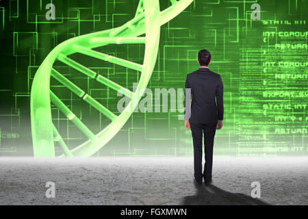 Zusammengesetztes Bild der Geschäftsmann den Rücken zur Kamera Stockfoto