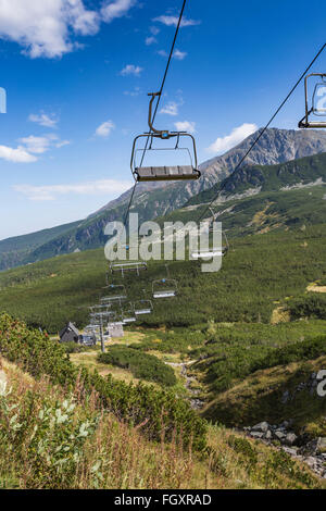 Seilbahn in Kasprowy Wierch Spitze in der hohen Tatra, Polen. Stockfoto