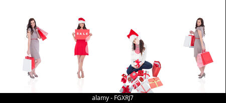 Zusammengesetztes Bild der verschiedenen eleganten Brünette Stockfoto