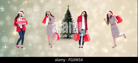 Zusammengesetztes Bild der verschiedenen eleganten Brünette Stockfoto