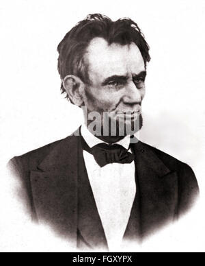 Porträtfotografie von US-Präsident Abraham Lincoln im Jahr 1865 Stockfoto