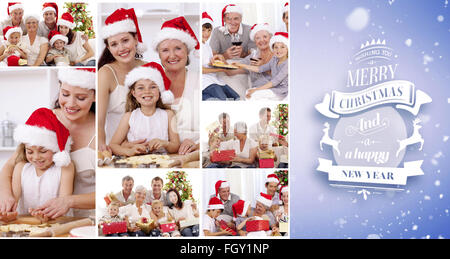 Zusammengesetztes Bild Collage aus Familien Feier Momente zu zweit zu Hause genießen Stockfoto