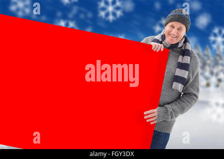 Zusammengesetztes Bild Winter paar zeigt Poster Stockfoto