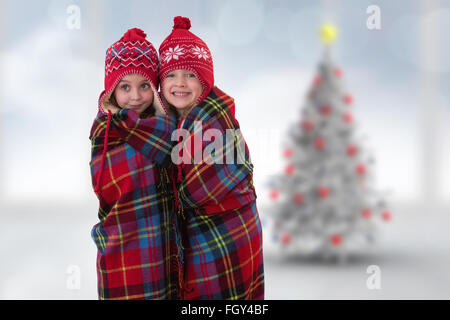 Zusammengesetztes Bild des süßen Mädels Unterdecke Stockfoto