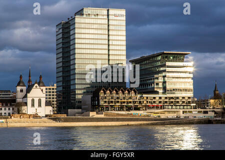 Hauptsitz von Lanxess, Chemieunternehmen, Rhein, Köln Stockfoto