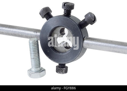 Thread Stanzform auf weißem Hintergrund, Clipping-Pfad Stockfoto