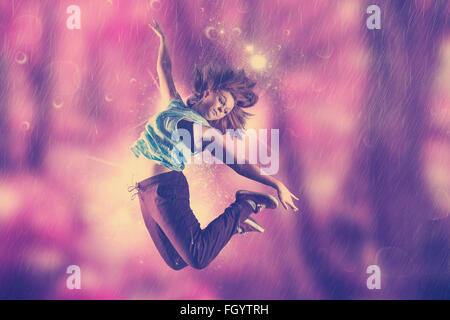 Zusammengesetztes Bild hübsche Pause Tänzerin Stockfoto