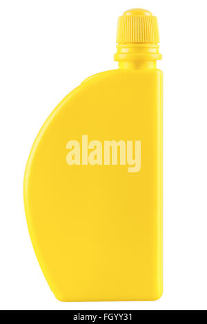 Die gelben Kunststoff-Container isoliert auf weißem Hintergrund Stockfoto