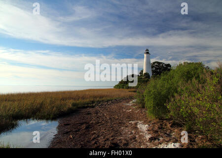 Historischen Leuchtturm in der St. Marks National Wildlife Refuge Stockfoto