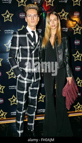 London, UK. 22. Februar 2016.  Oliver Proudlock - Gäste besuchen die JF London Schuh - Launch-Party im W Hotel in London, UK. Bildnachweis: Siehe Li/Alamy Live News Stockfoto