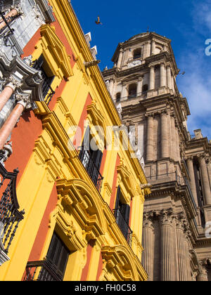 Bischöflichen Bischofspalast und die Kathedrale, Stadt Malaga Costa del Sol Andalusien Südspanien Stockfoto