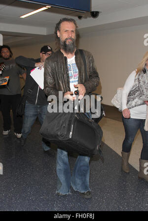 Rob Zombie und seine Frau Sheri Moon Zombie kommen am Los Angeles International Airport (LAX) Featuring: Rob Zombie wo: Los Angeles, California, Vereinigte Staaten von Amerika bei: 22. Januar 2016 Stockfoto