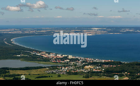 Luftbild, Strand und Investoren von Binz, Lancken-Granitz, mit Sandstrand, Binz, Rügen Insel, Ostsee, Ostsee Stockfoto