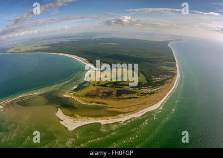 Luftaufnahme, Darßer Ort, Darßer Ort, Ostsee, Libbertsee, Weststrand auf dem Darß, Nationalpark Darßer Ort Prerow, Ostsee Stockfoto