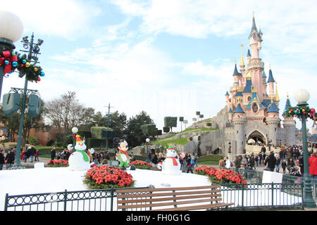 Disneyland Paris zu Weihnachten Stockfoto