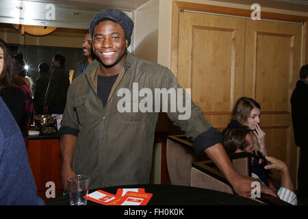 Tag eins des BroadwayCon im New York Hilton Midtown Hotel.  Mitwirkende: Okieriete Onaodowan wo: New York, New York, Vereinigte Staaten von Amerika bei: 22. Januar 2016 Stockfoto