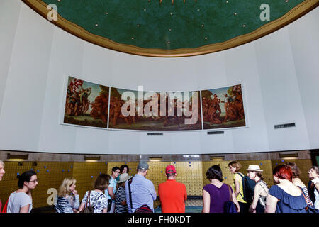 Miami Beach Florida, Washington Avenue, 13. Street Post Office, innen, Führer, Rotunde, Wandgemälde, Charles Hardman, FL151231010 Stockfoto