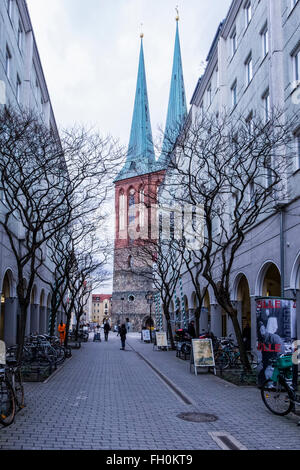 St.-Nikolaus-Kirche, Nikolaikirche, die älteste Kirche in Berlin jetzt ein Museum in der historischen alten Stadt Gebiet, Nikolaiviertel, Berlin Stockfoto