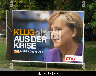 Wahlplakat mit Angela Merkel, CDU Stockfoto