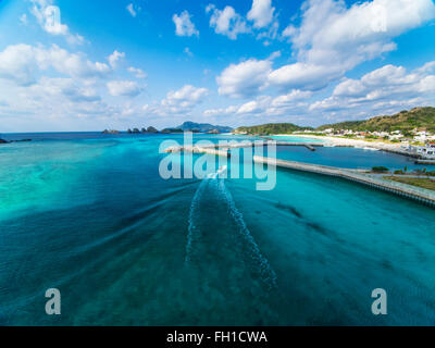 Schöne Meer von Okinawa Kerama Inseln. Stockfoto