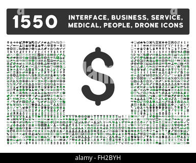 Schnittstelle, Geschäft, Werkzeuge, Menschen, Medizin, vergibt Vektor-Icons Stockfoto