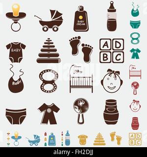 Baby Set Symbole Stock Vektor