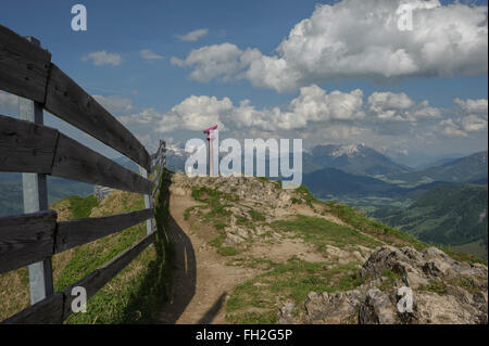 Blick von oben auf das Kitzbüheler Horn. Kitzbühel, Tirol, Österreich. Stockfoto