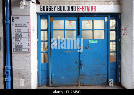 Bussey Gebäude Kunst und Studios im Zentrum in Roggen Lane, Peckham, Süd-London Stockfoto