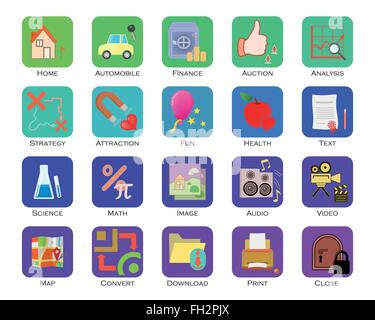 Bunte Icons Stock Vektor