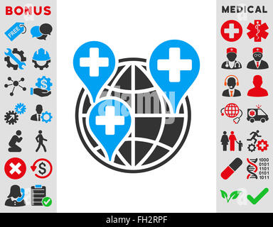 Weltunternehmen Klinik-Symbol Stockfoto