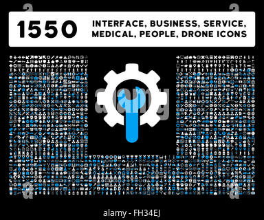 Schnittstelle, Geschäft, Werkzeuge, Menschen, Medizin, vergibt Vektor-Icons Stockfoto