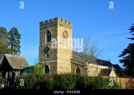 Str. Marys Kirche, erbaut im 13. Jahrhundert in Woughton-on-the-Green in Buckinghamshire, England Stockfoto