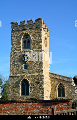 Str. Marys Kirche, erbaut im 13. Jahrhundert in Woughton-on-the-Green in Buckinghamshire, England Stockfoto