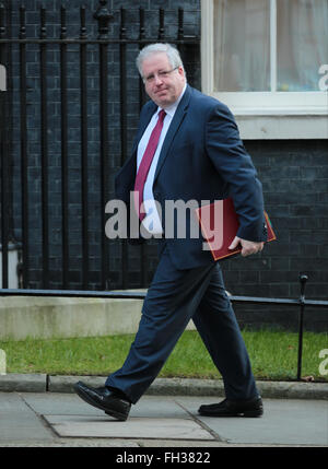 London, UK. 23. Februar 2016. Patrick McLoughlin gesehen in der Downing Street am 23. Februar 2016 in London Stockfoto