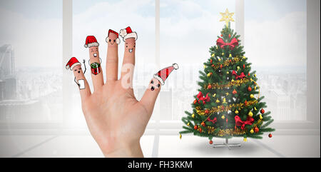 Zusammengesetztes Bild von Weihnachten Sternsinger Finger Stockfoto