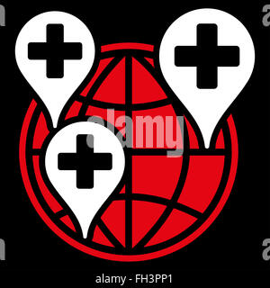 Weltunternehmen Klinik-Symbol Stockfoto