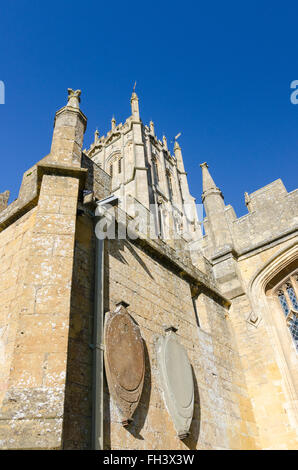 Details der Turm der St. James Church in Chipping Campden Stockfoto