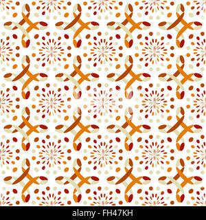 Geometrische Muster in den Farben orange und braun. Digitale Kunst. Stockfoto