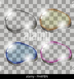 Reihe von bunten Wassertropfen Stock Vektor