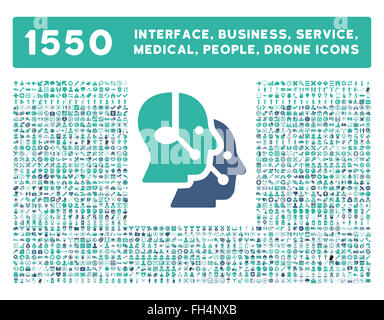 Schnittstelle, Geschäft, Werkzeuge, Menschen, Medizin, vergibt Vektor-Icons Stockfoto