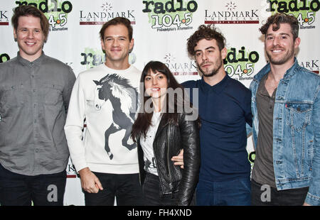 Bala Cynwyd, Pennsylvania, USA. 19. Februar 2016. St. Lucia Visit Radio 104,5 Performance Theater Stockfoto