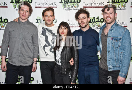 Bala Cynwyd, Pennsylvania, USA. 19. Februar 2016. St. Lucia Visit Radio 104,5 Performance Theater Stockfoto