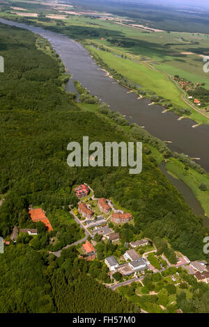 Luftaufnahme, Altenheime westlich von Hitzacker an der Elbe Höhen, Hitzacker (Elbe) Lüchow-Dannenberg, Elbtal, Dresden Stockfoto