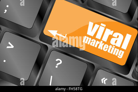 Viral marketing Wort auf Computer-Tastatur, Raster, Vektor-illustration Stockfoto
