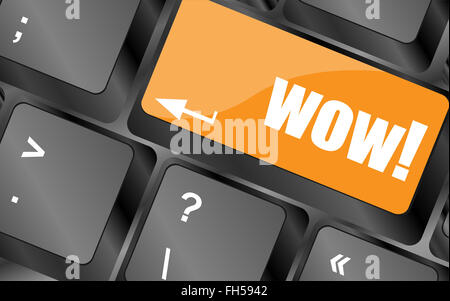 Wow-Taste auf der Tastatur Computertaste, Vektor-illustration Stockfoto