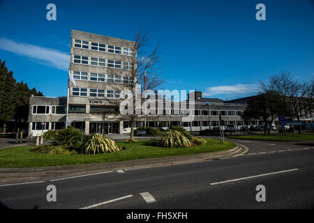 Das Rathaus in Crawley, West Sussex. Stockfoto