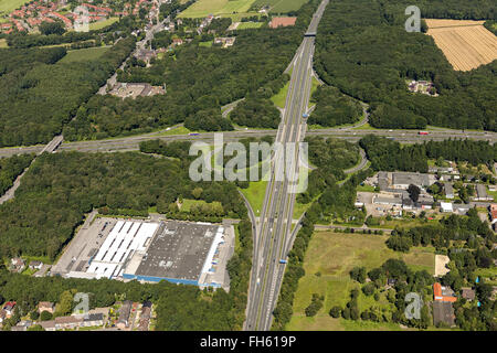 Luftbild, A45 und A1 Westhofener Kreuz Autobahn Kreuzung Autobahnen, Schwert, Ruhrgebiet, Nord Rhein Westfalen, Deutschland, Europa Stockfoto