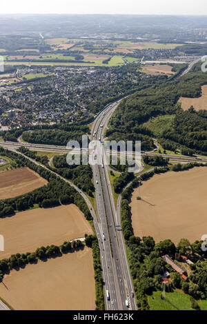 Luftbild, A45 und A1 Westhofener Kreuz Autobahn Kreuzung Autobahnen, Schwert, Ruhrgebiet, Nord Rhein Westfalen, Deutschland, Europa Stockfoto